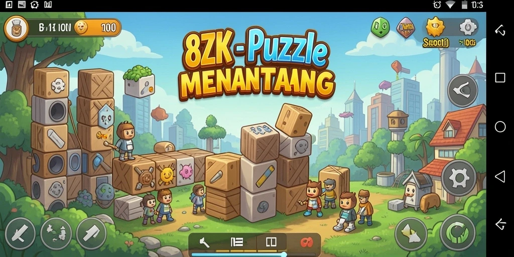 Tampilan gameplay Puzzle yang menantang dan menyenangkan di 8ZK.
