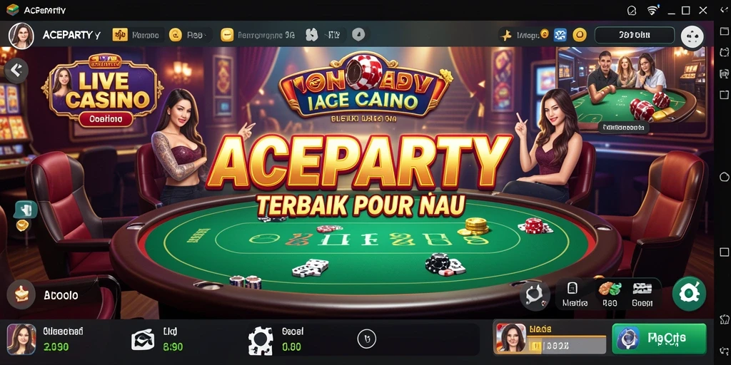 Tampilan gameplay ACEPARTY dengan dealer profesional dalam suasana Live Casino.