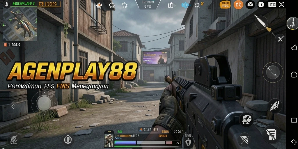 Tampilan gameplay intens AGENPLAY88 dalam aksi FPS yang menegangkan.