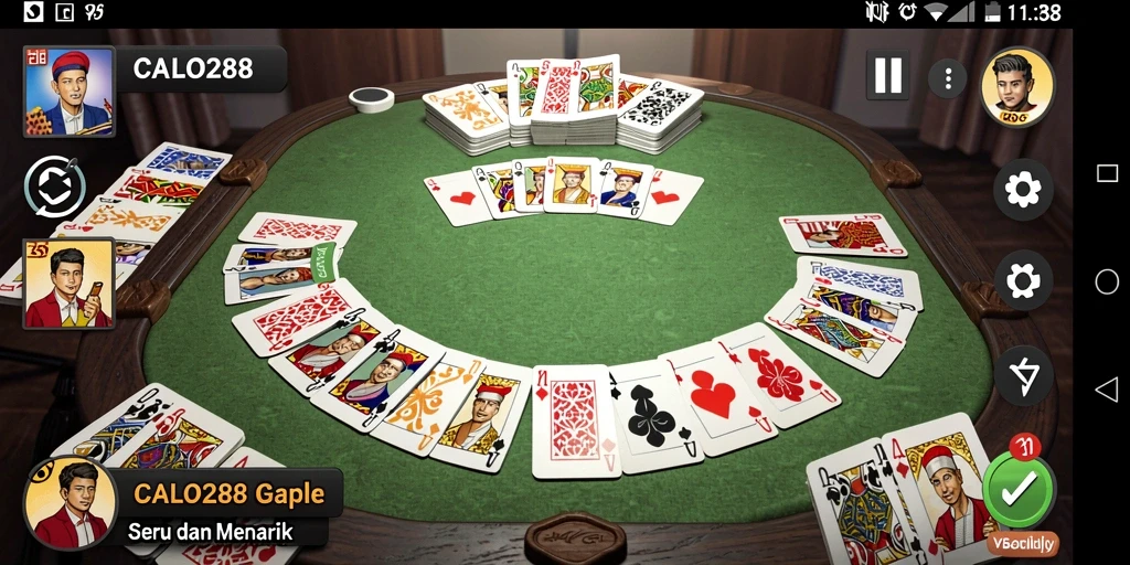 Tampilan gameplay seru dari CALO288 dalam permainan Gaple.