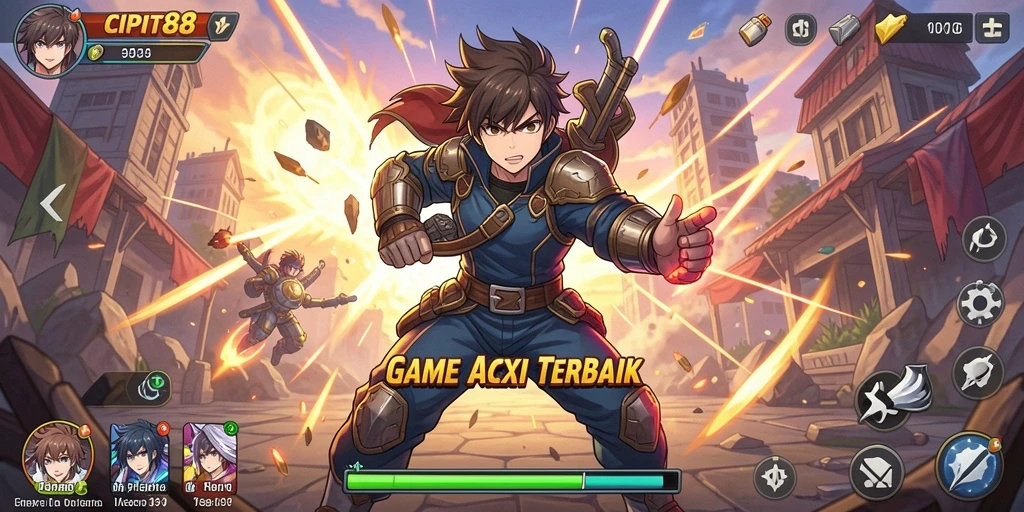 Tampilan gameplay seru di CIPIT88 dengan karakter Anime yang beraksi.