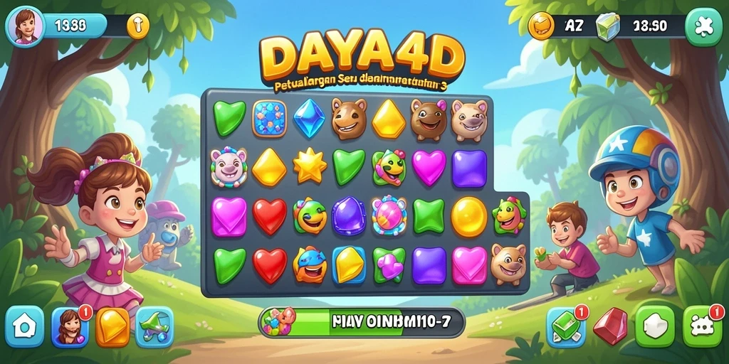 Gameplay seru DAYA4D yang penuh tantangan Match-3.