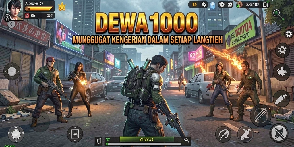 Screenshot gameplay DEWA1000 menampilkan suasana horror yang mencekam.