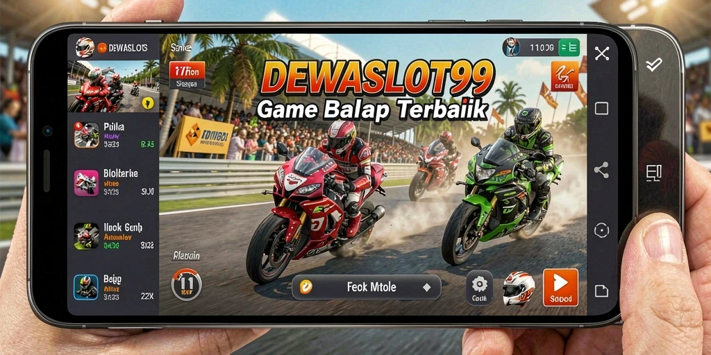 Tampilan gameplay seru balapan motor di DEWASLOT99.
