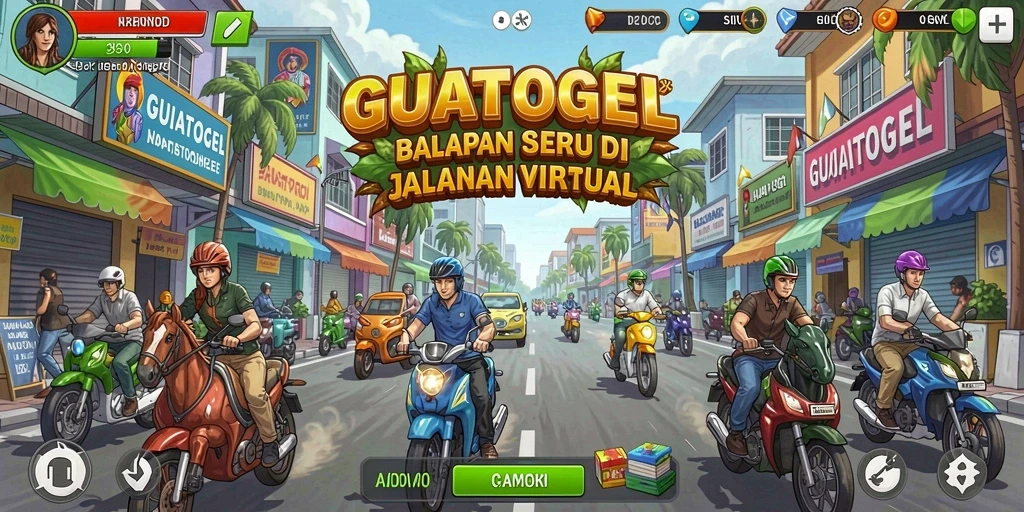 Gameplay balapan seru dan kompetitif di GUATOGEL.
