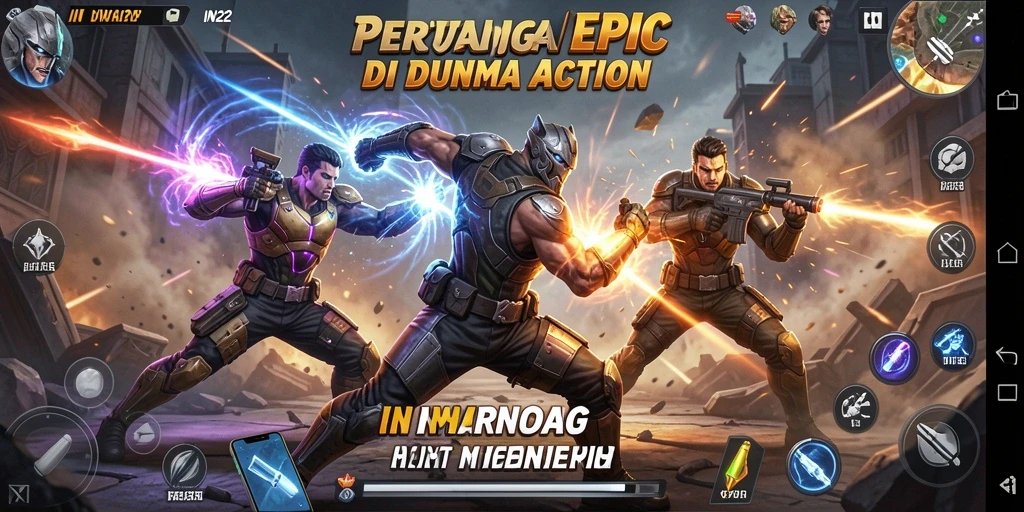 Tampilan gameplay aksi seru dalam IN22 dengan pertarungan mendebarkan.