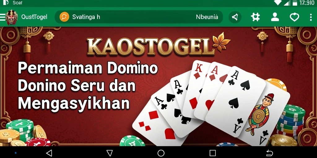 Tampilan gameplay KAOSTOGEL dengan aksi seru permainan Domino.