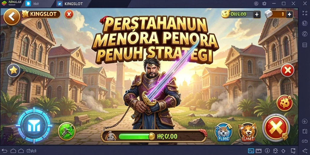 Screenshot KINGSLOT menampilkan aksi intens Tower Defense yang mendebarkan.