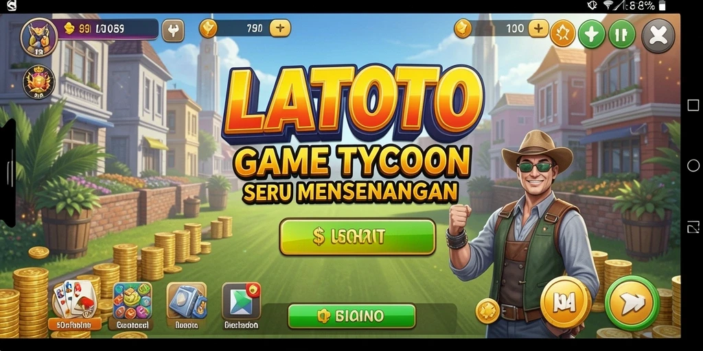 Screenshot LATOTO menampilkan pemain yang sedang membangun bisnis impian.