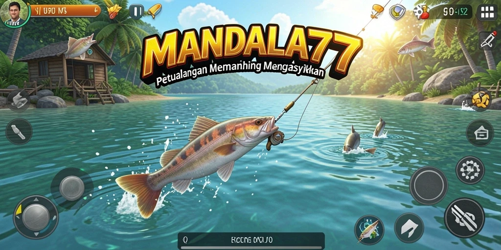 Tampilan gameplay seru dari MANDALA77 yang menampilkan aksi memancing.