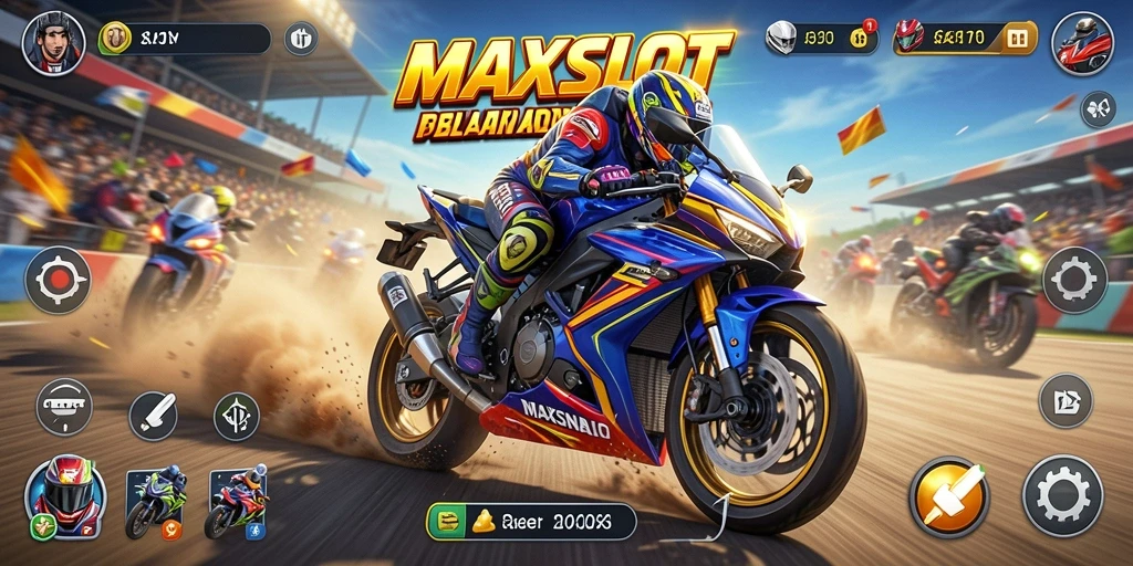 Hero motor dalam aksi balapan yang mendebarkan.