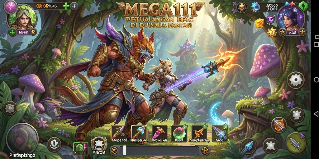 Tampilan gameplay dinamis MEGA111 yang penuh aksi.