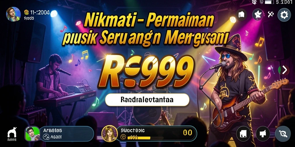 Tampilan gameplay RR999 dengan musik yang seru dan menantang.