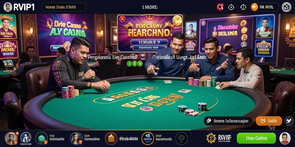 Tampilan gameplay RVIP1 yang menarik dan interaktif di kasino langsung.