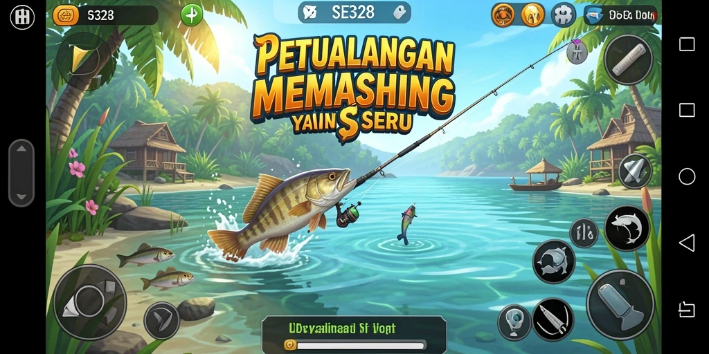 Tampilan gameplay SE328 dengan aksi memancing yang seru dan grafis menawan.