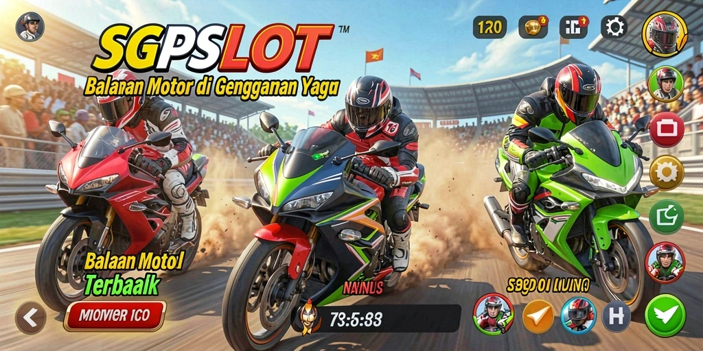 Gameplay SGPSLOT yang mendebarkan saat balapan motor.