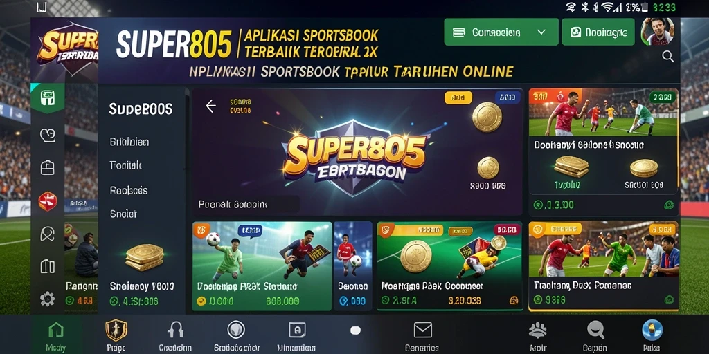 Tampilan gameplay taruhan olahraga dalam SUPER805 yang menarik.